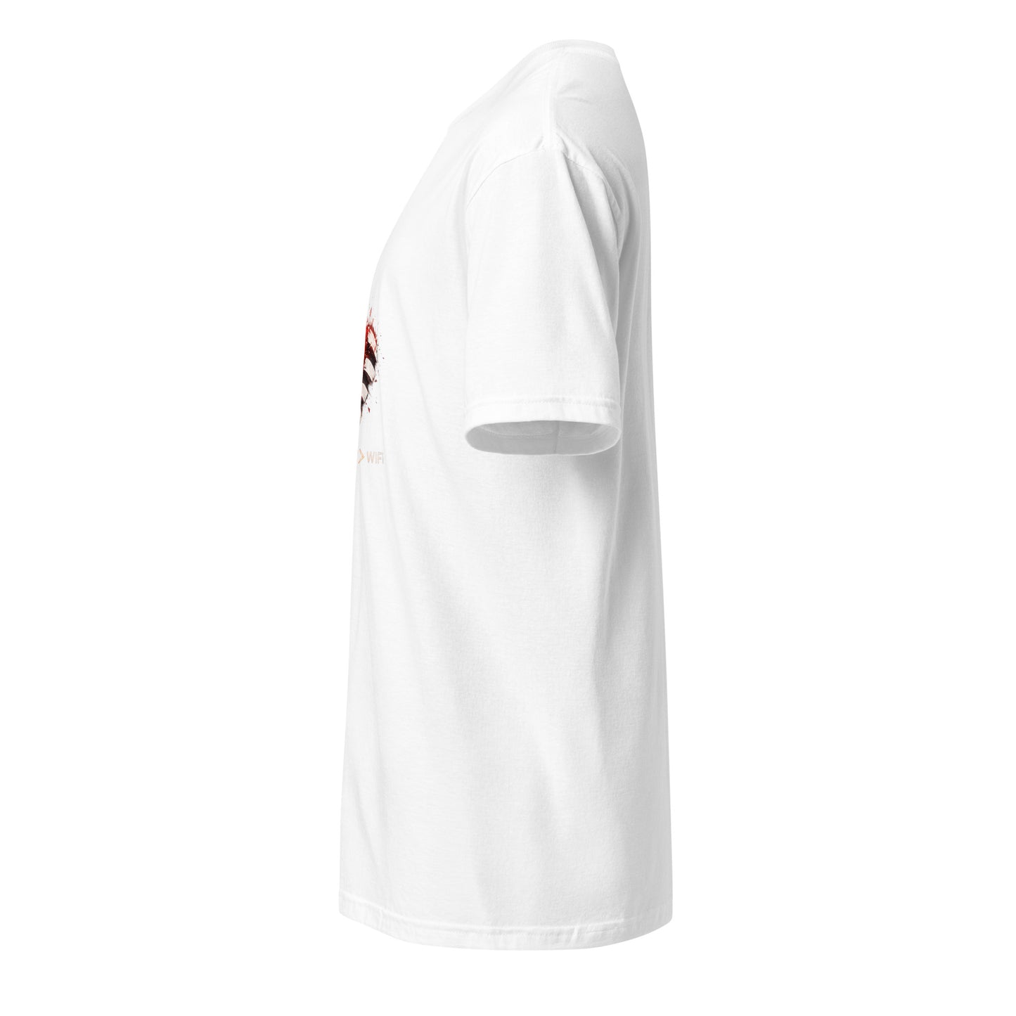 Heartbeat > WIFI – Minimal Cyber - Short-Sleeve Unisex T-Shirt - Graphic Tee - White - Left side