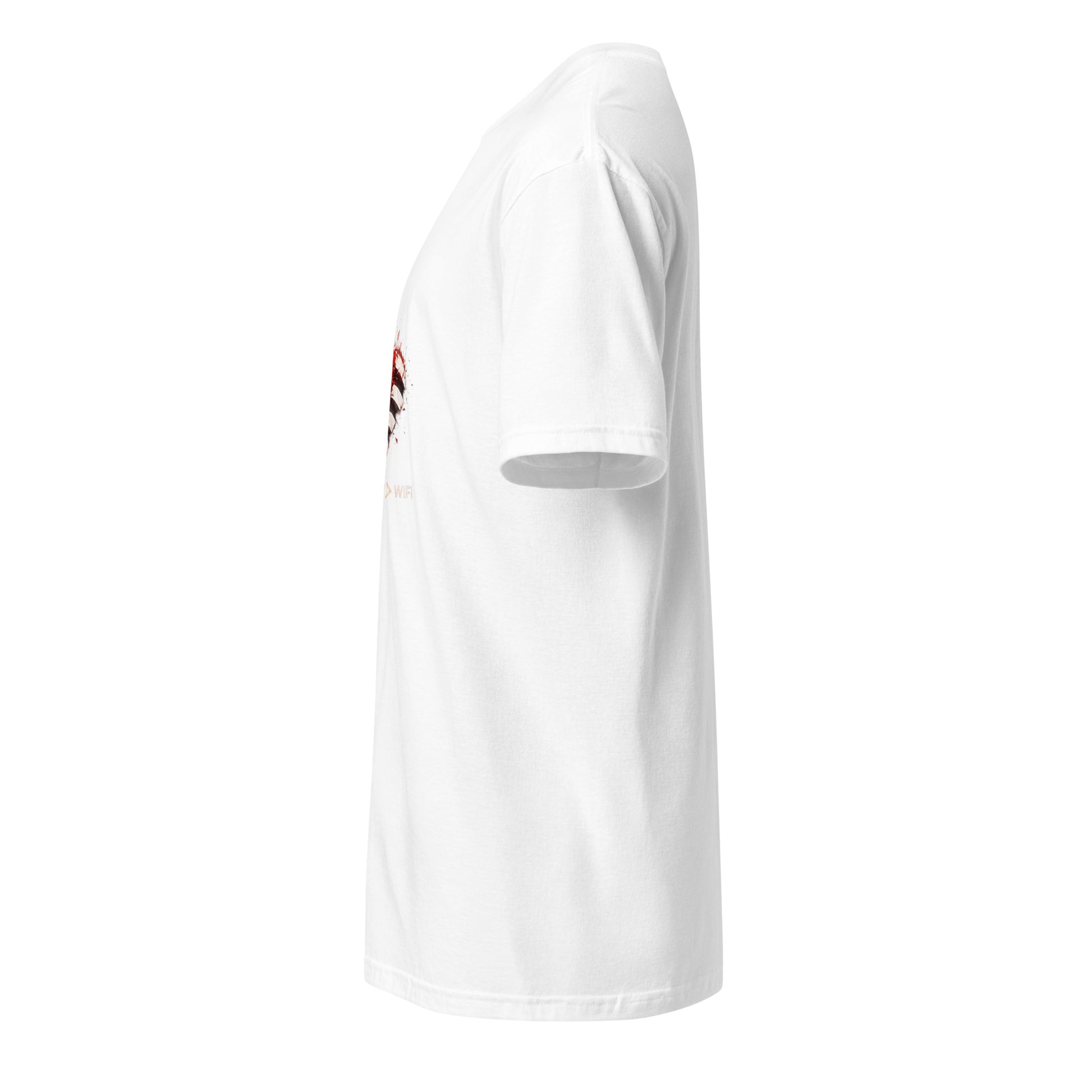Heartbeat > WIFI – Minimal Cyber - Short-Sleeve Unisex T-Shirt - Graphic Tee - White - Left side