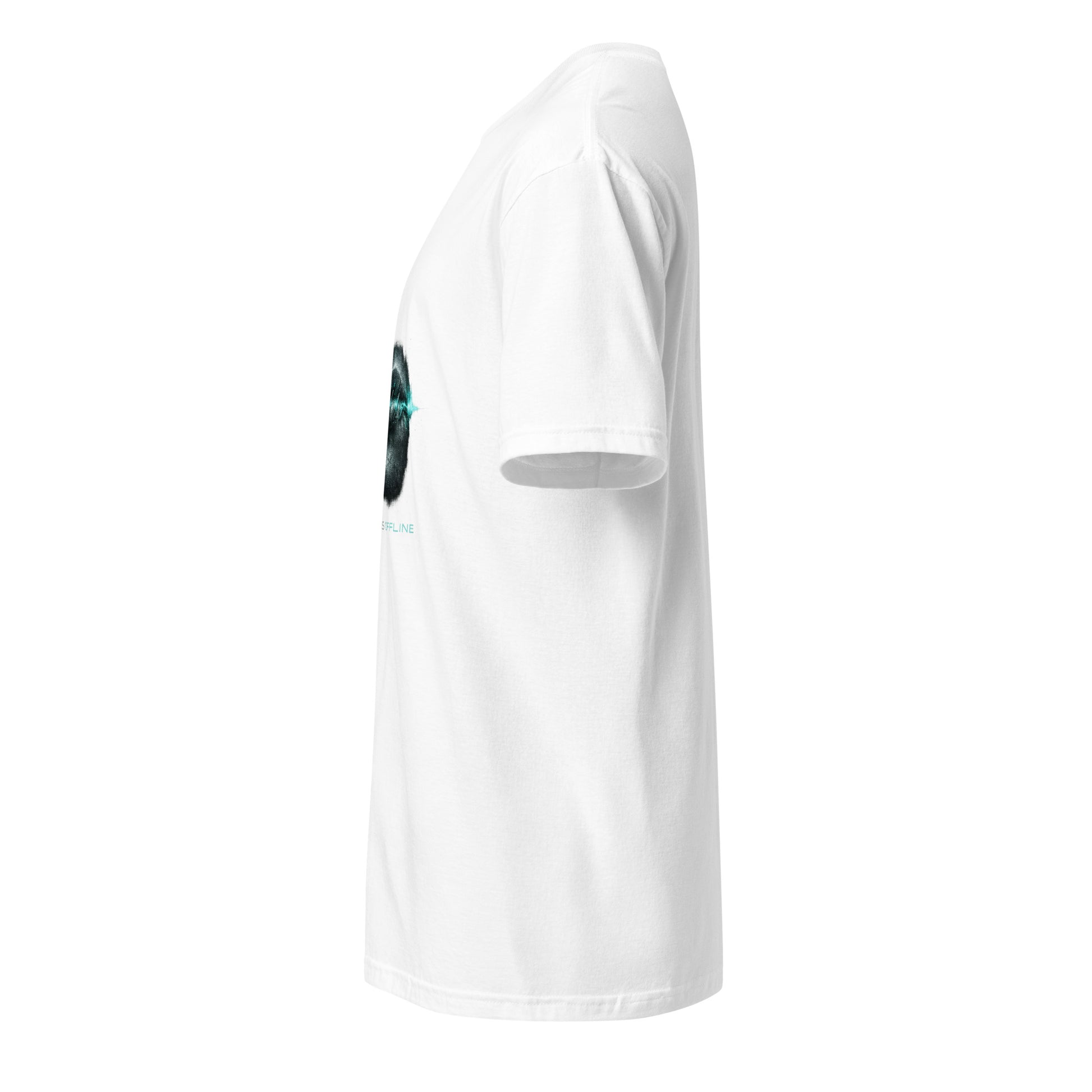 Silence Is Offline – Dark Cyber - Short-Sleeve Unisex T-Shirt - Graphic Tee - White - Left side