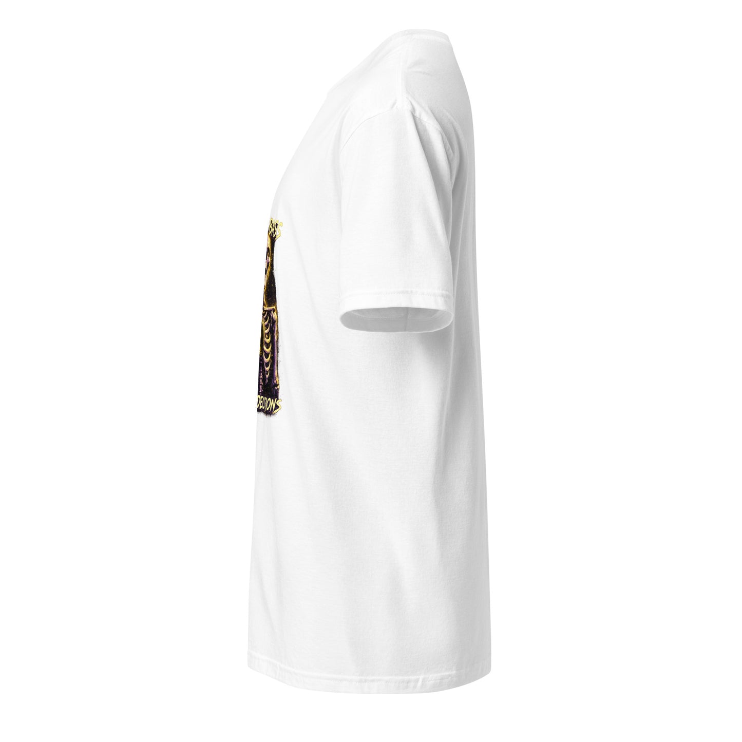 Made Of Bass And Bad Decisions – Cyber Rave - Short-Sleeve Unisex T-Shirt - Graphic Tee - White - Left side