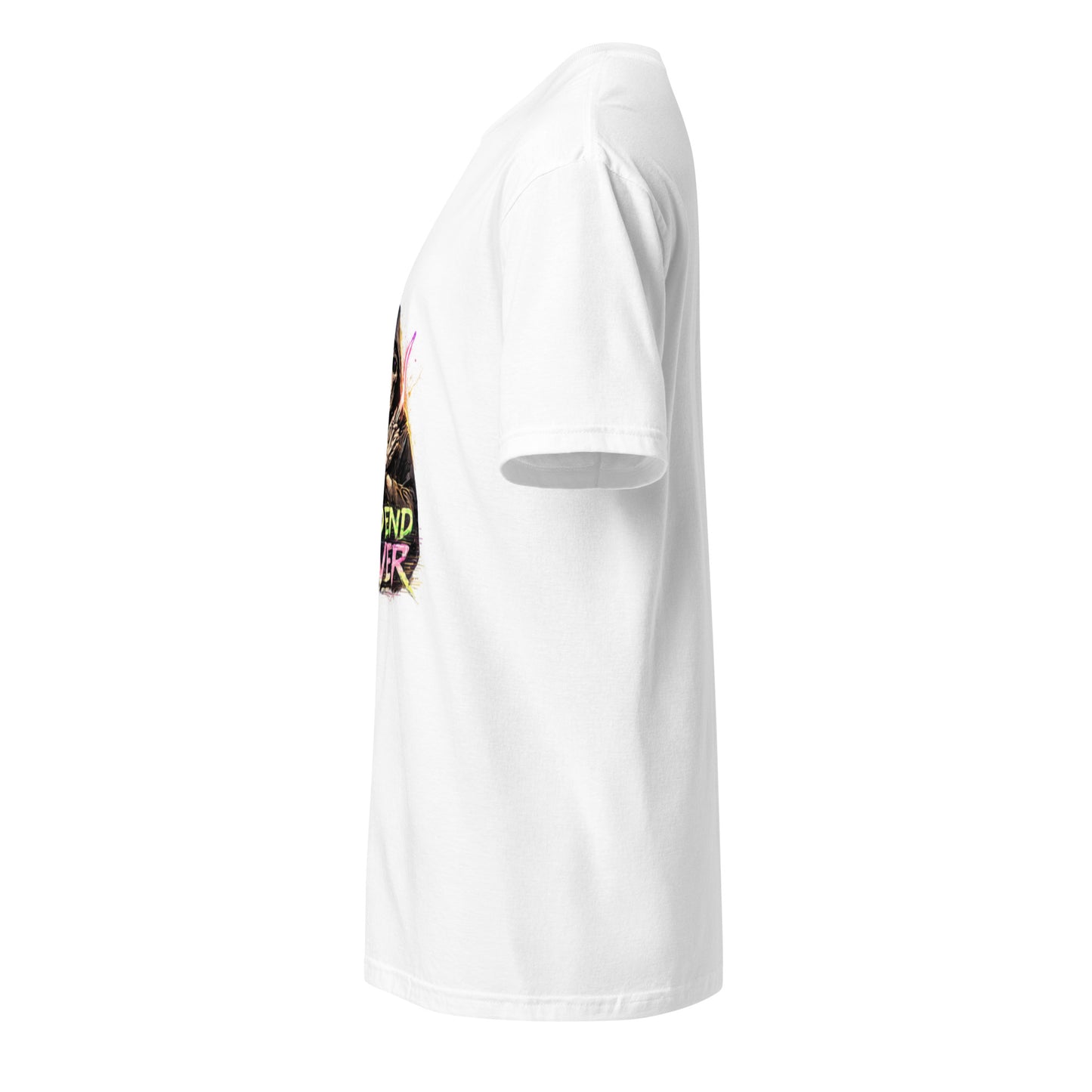Dead End Raver – Neon Skull Rave - Short-Sleeve Unisex T-Shirt- Graphic Tee - White - Left side
