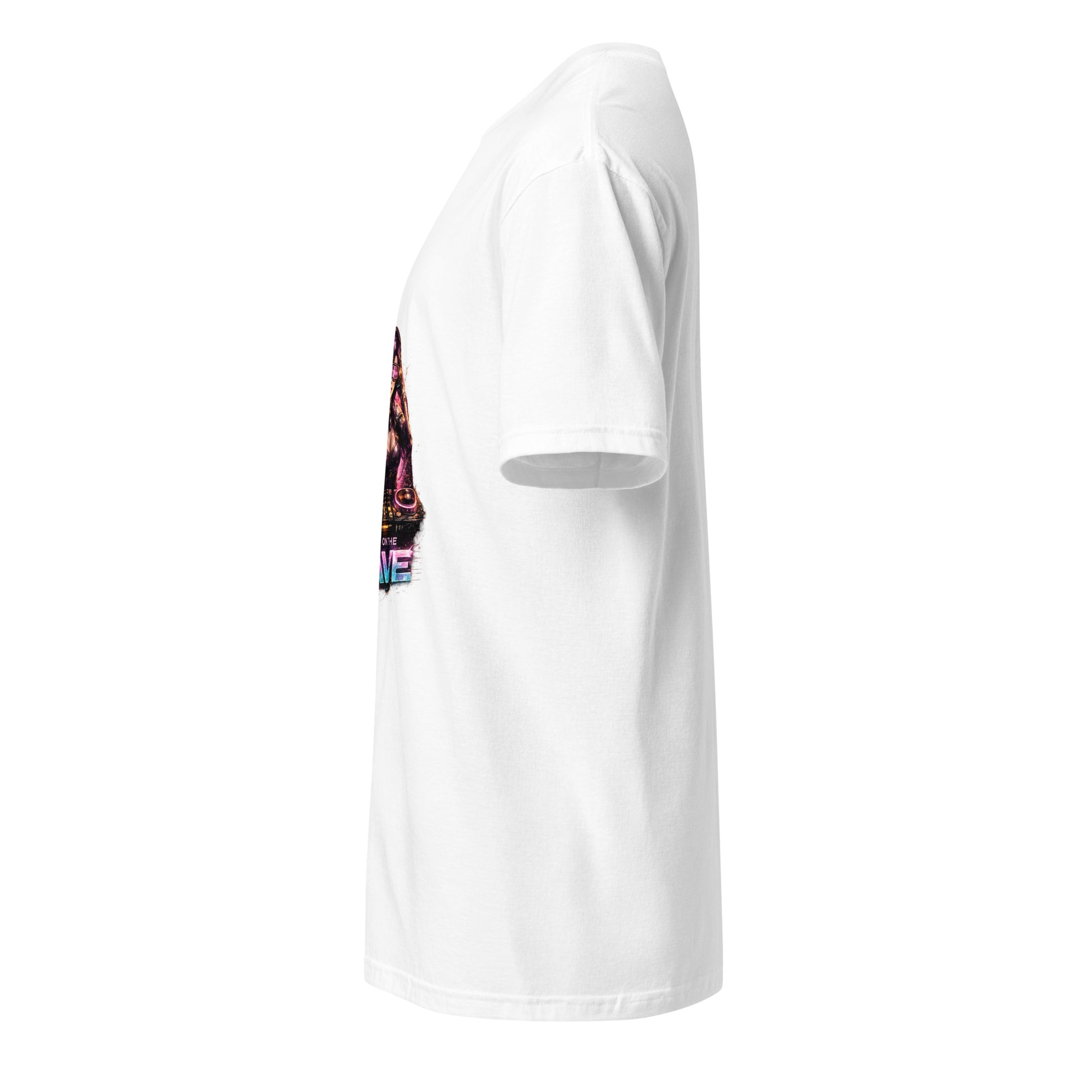 Heavy On The Rave – Cyber DJ Festival - Short-Sleeve Unisex T-Shirt - Graphic Tee - White - Left side