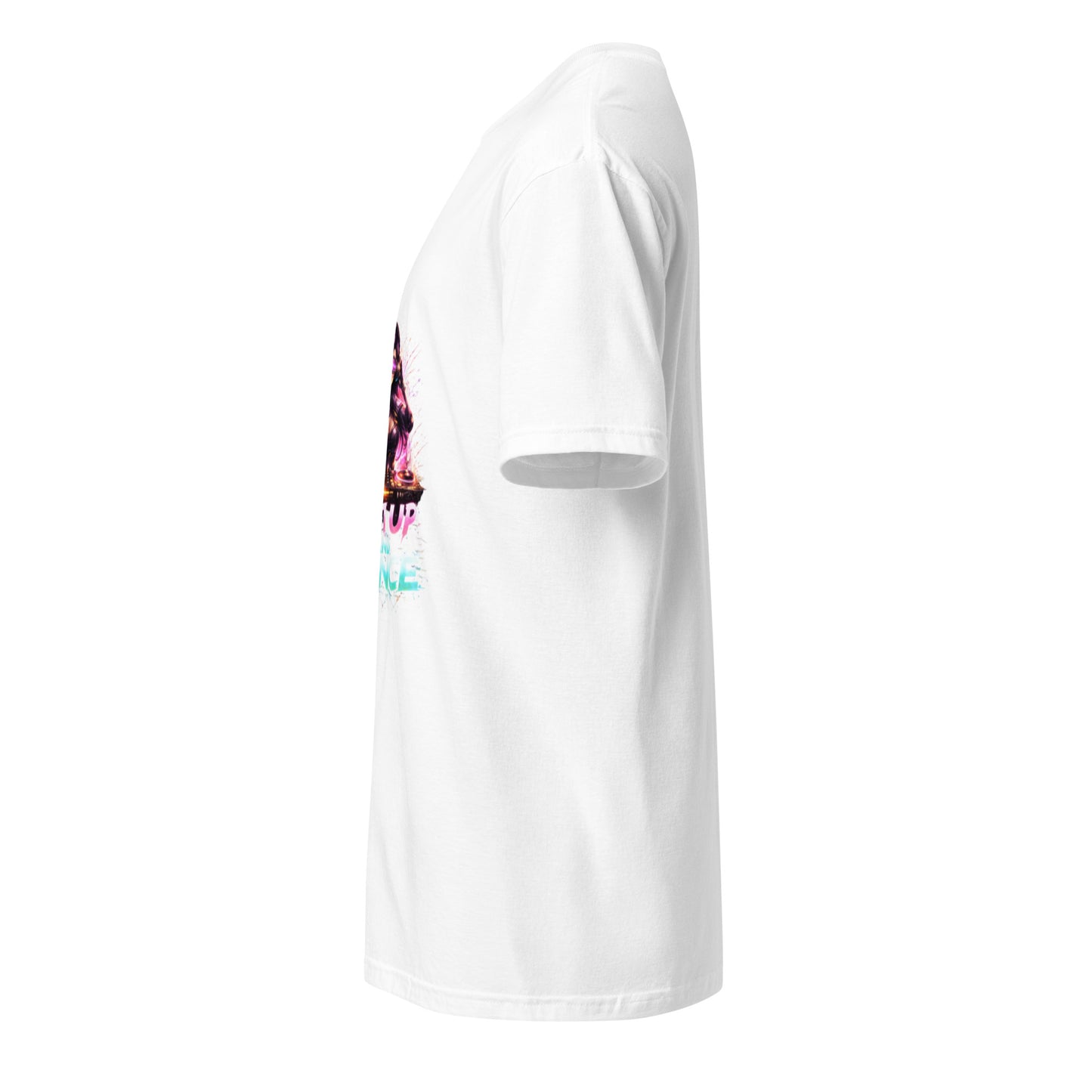 Shut Up And Dance – Cyber Rave DJ - Short-Sleeve Unisex T-Shirt - Graphic Tee - White - Left side