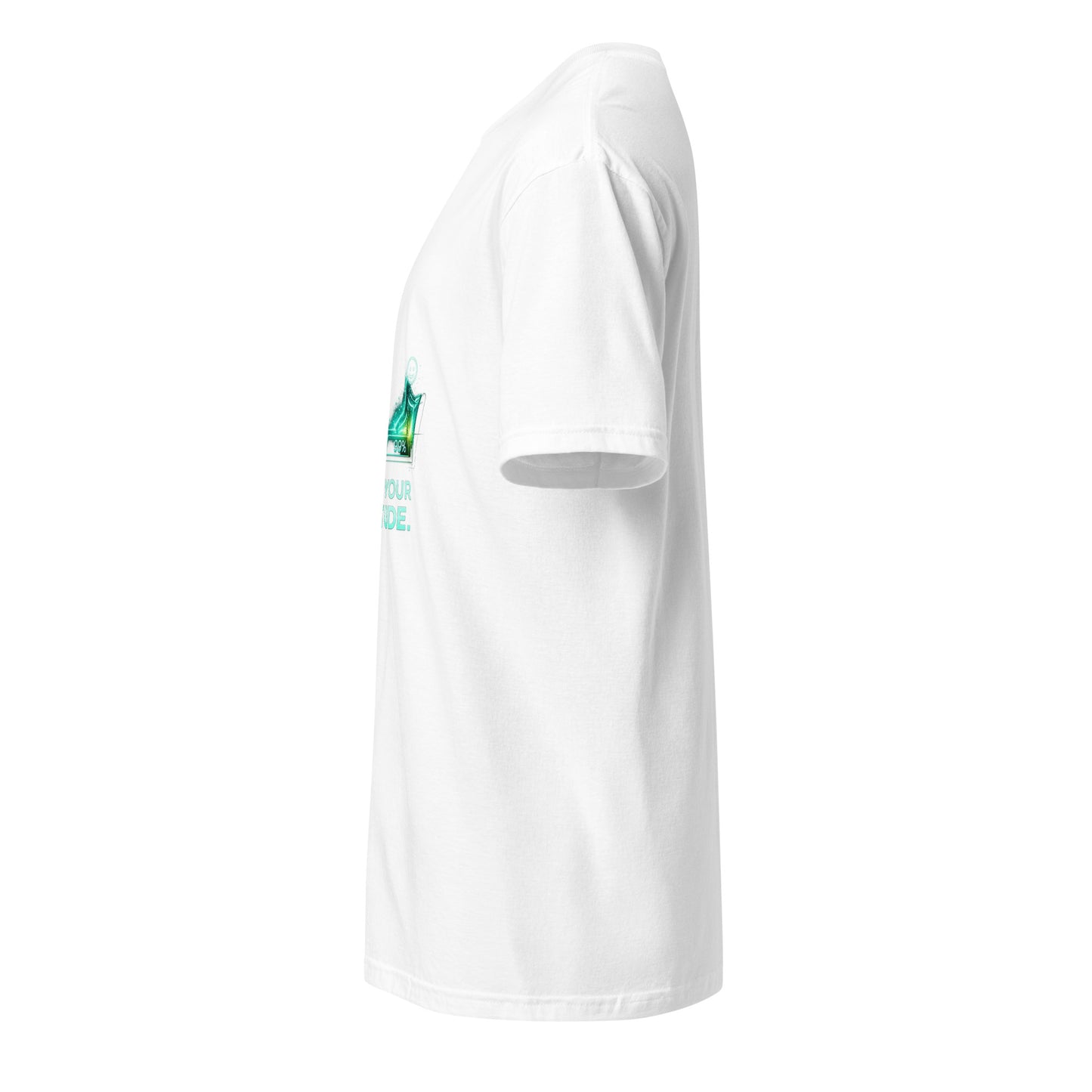 Attitude Update – Positive Upgrade - Short-Sleeve Unisex T-Shirt - Graphic Tee - White - Left side