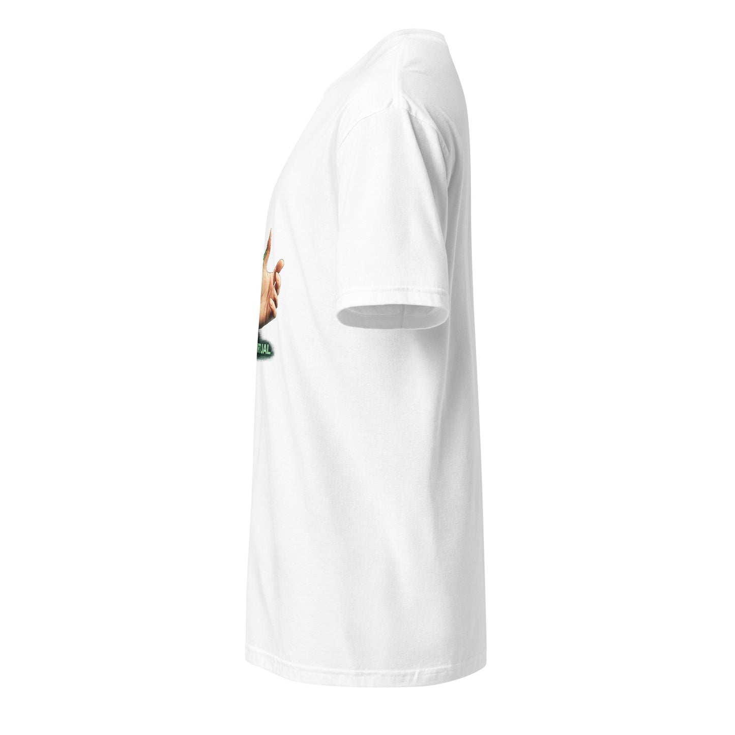 Real > Virtual – Gamer Lifestyle - Short-Sleeve Unisex T-Shirt - Graphic Tee - White - Left side