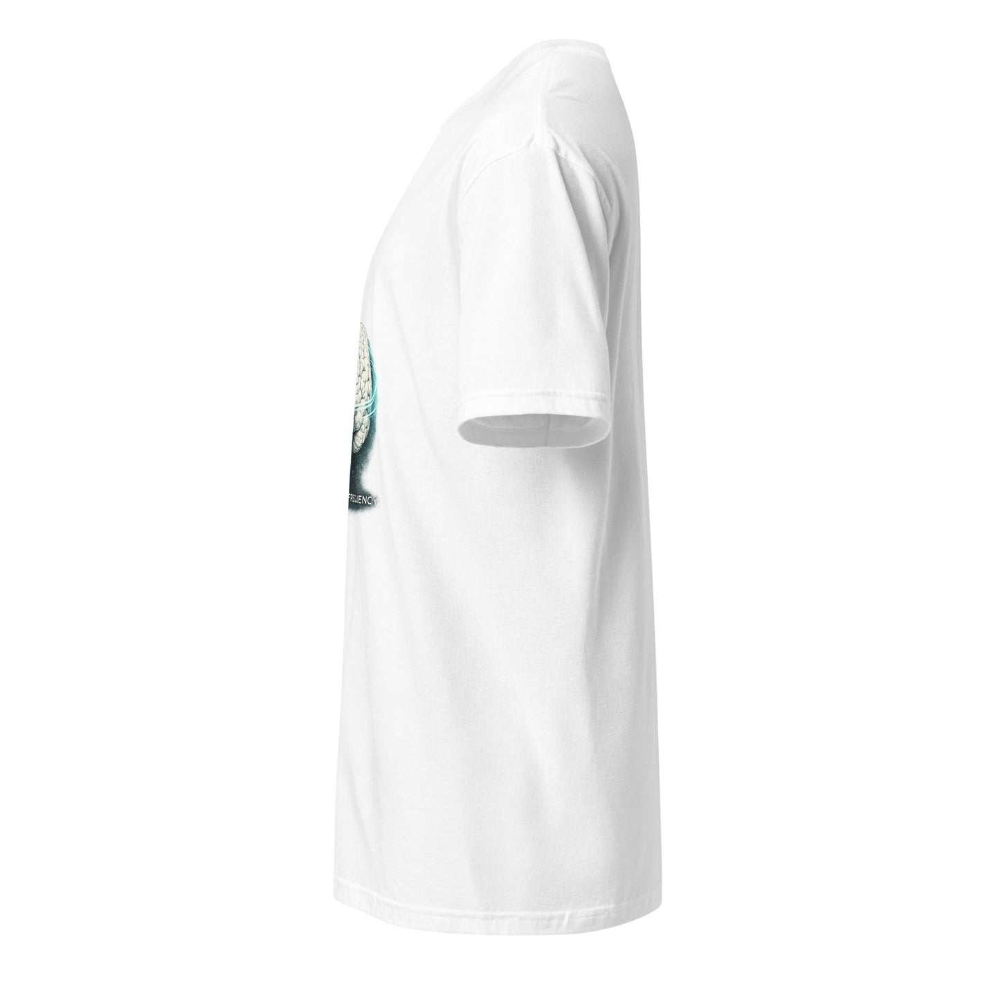 Organic Frequency – Human Signal - Short-Sleeve Unisex T-Shirt - Graphic Tee - White - Left side