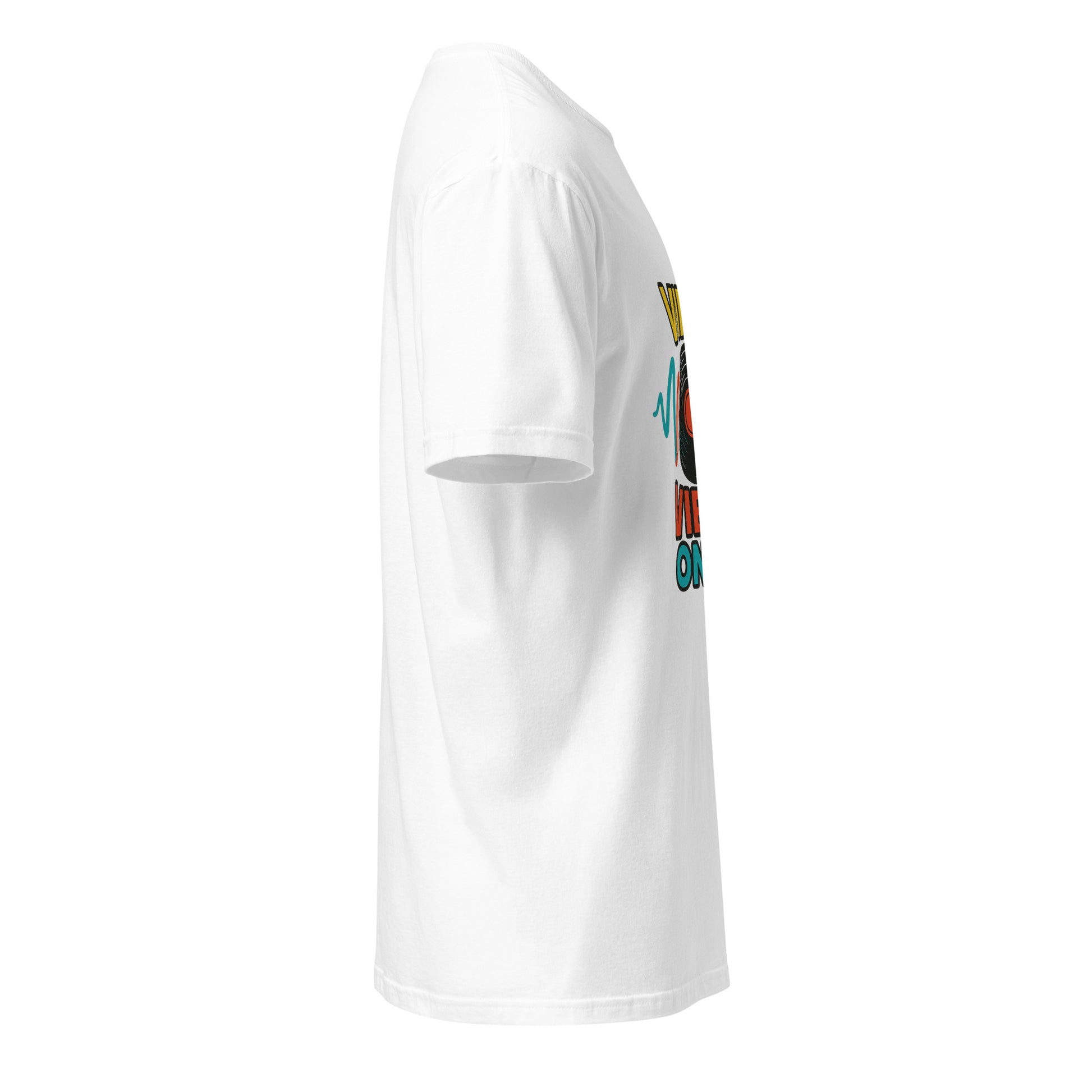 Vinyl Vibes Only - Retro Music Lover - Short-Sleeve Unisex T-Shirt - Graphic Tee - White - Right side