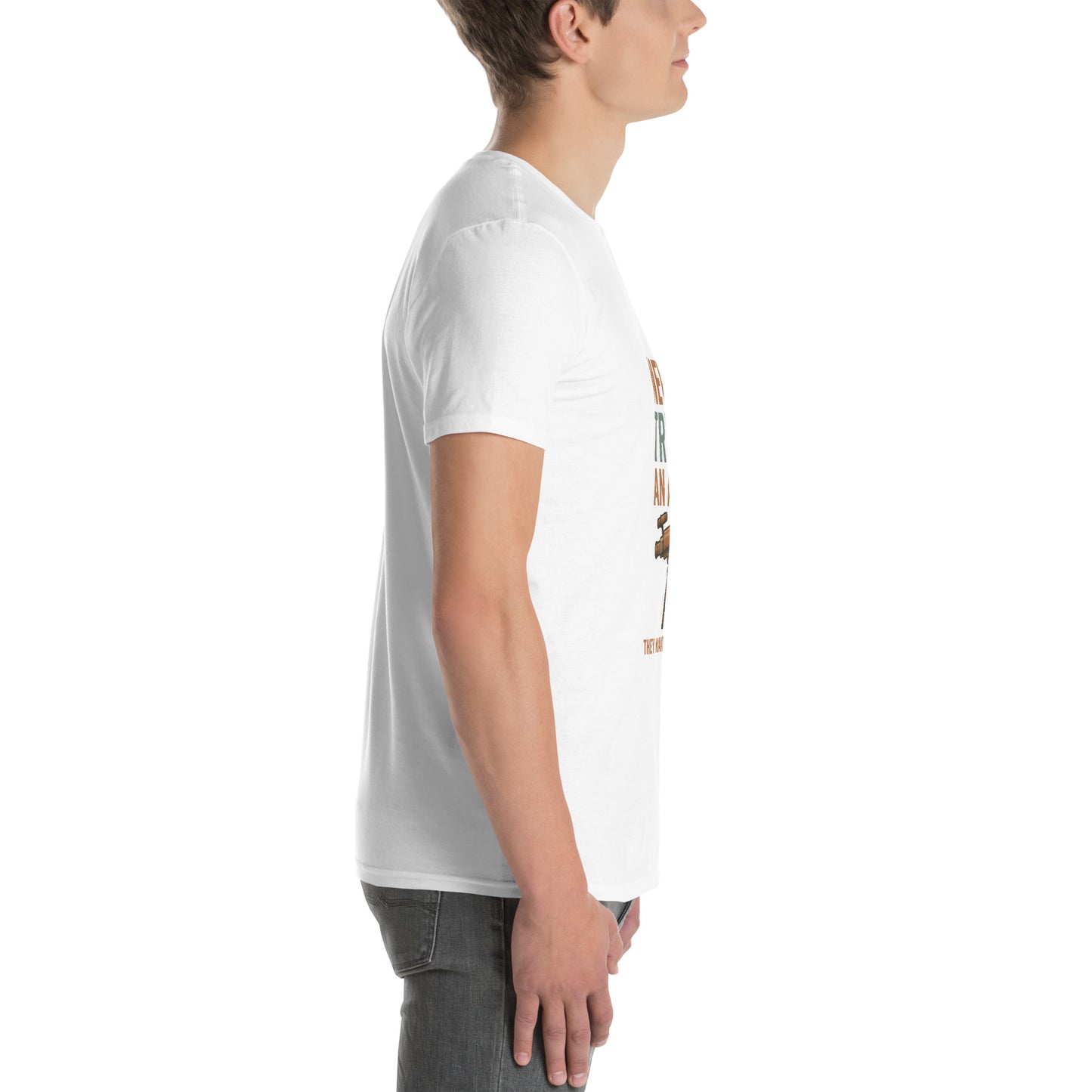 Never Trust An Atom - Science Joke - Short-Sleeve Unisex T-Shirt - Graphic Tee - White - Right side