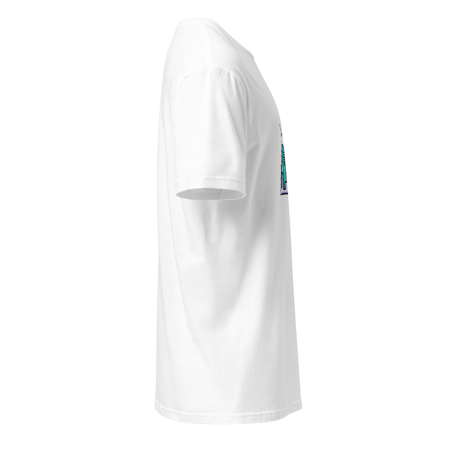 Cyber City 2 - Signal From The Skyline - Short-Sleeve Unisex T-Shirt - Graphic Tee - White - Right side