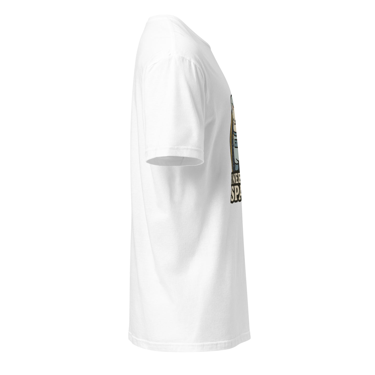 I Need Space – Lucky Cat Astronaut - Short-Sleeve Unisex T-Shirt - Graphic Tee - White - Right side