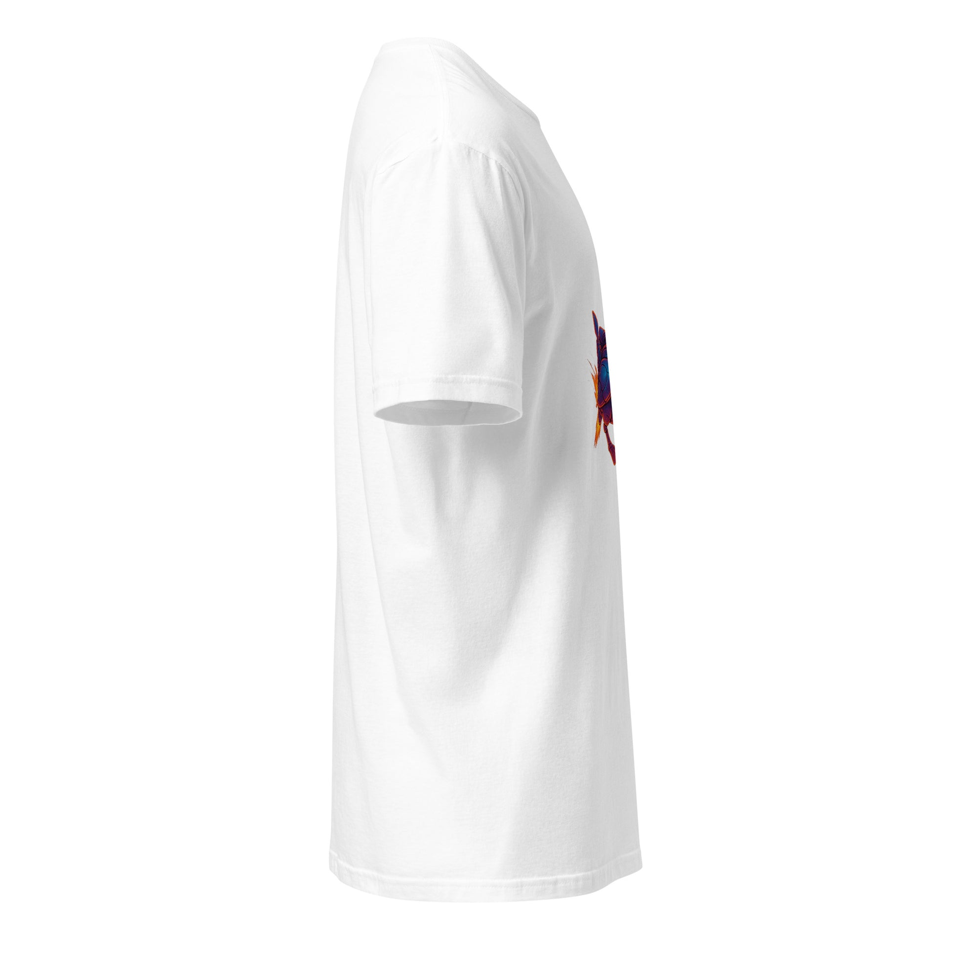 Cyber Duck – Quirky Futuristic Streetwear - Short-Sleeve Unisex T-Shirt - Graphic Tee - White - Right side