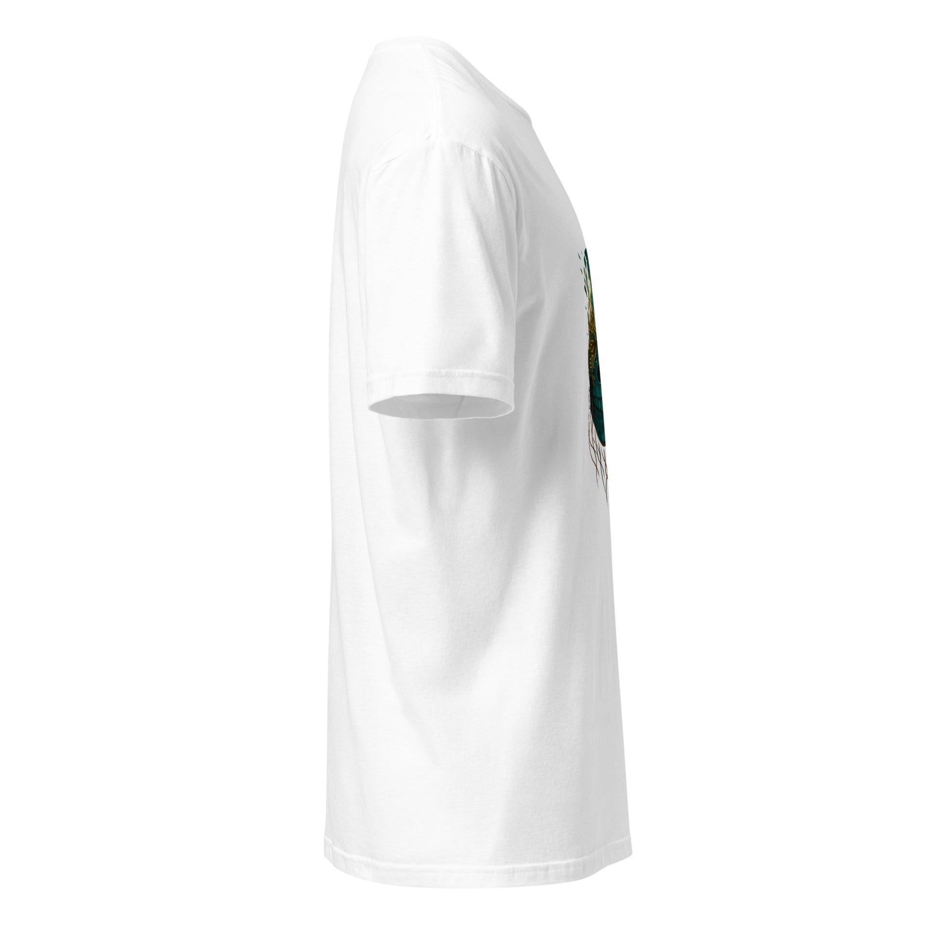 Astral Hacker Skull – Circuit Fractured - Short-Sleeve Unisex T-Shirt - Graphic Tee - White - Right side
