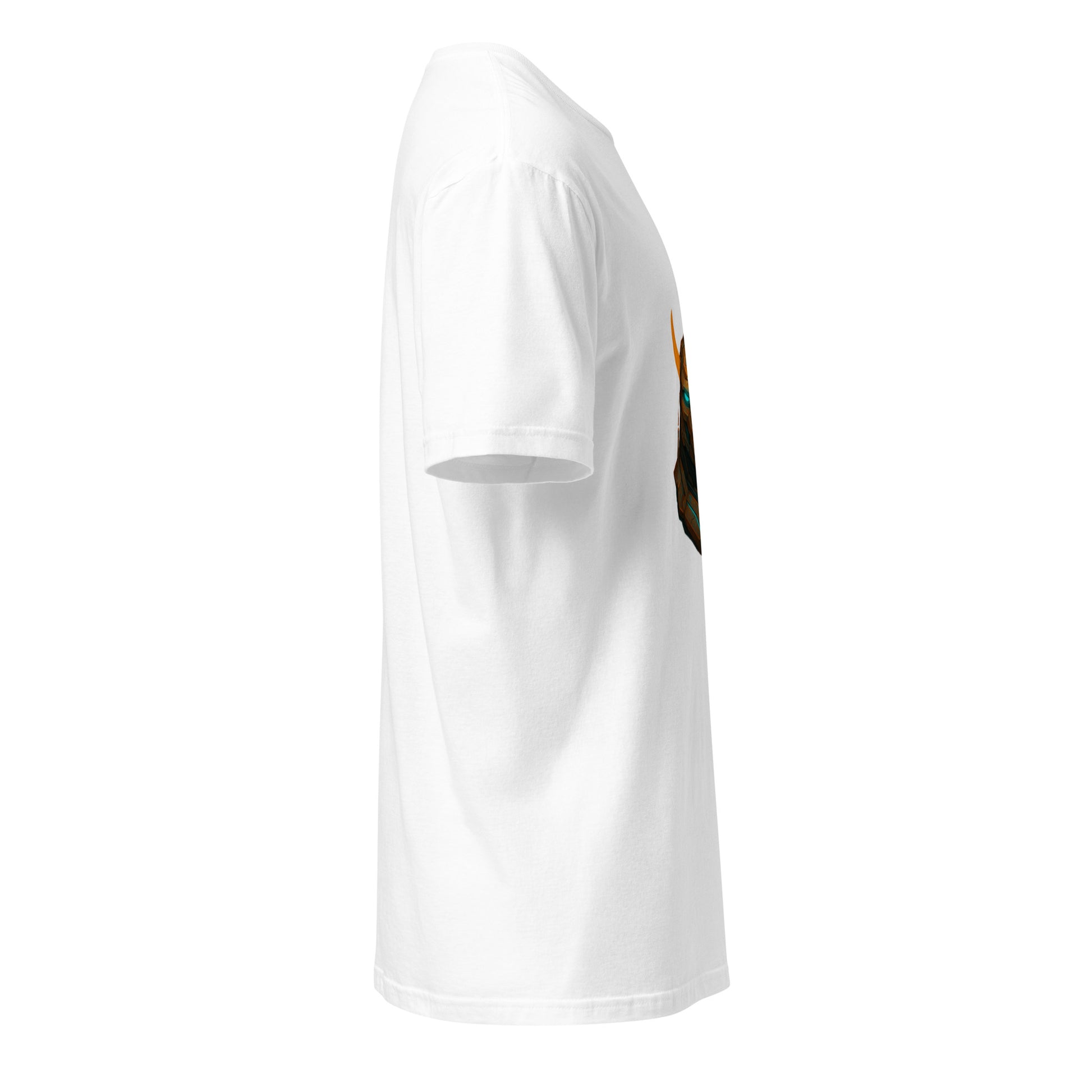 Techno Minotaur – Cyber Beast - Short-Sleeve Unisex T-Shirt - Graphic Tee - White - Right side