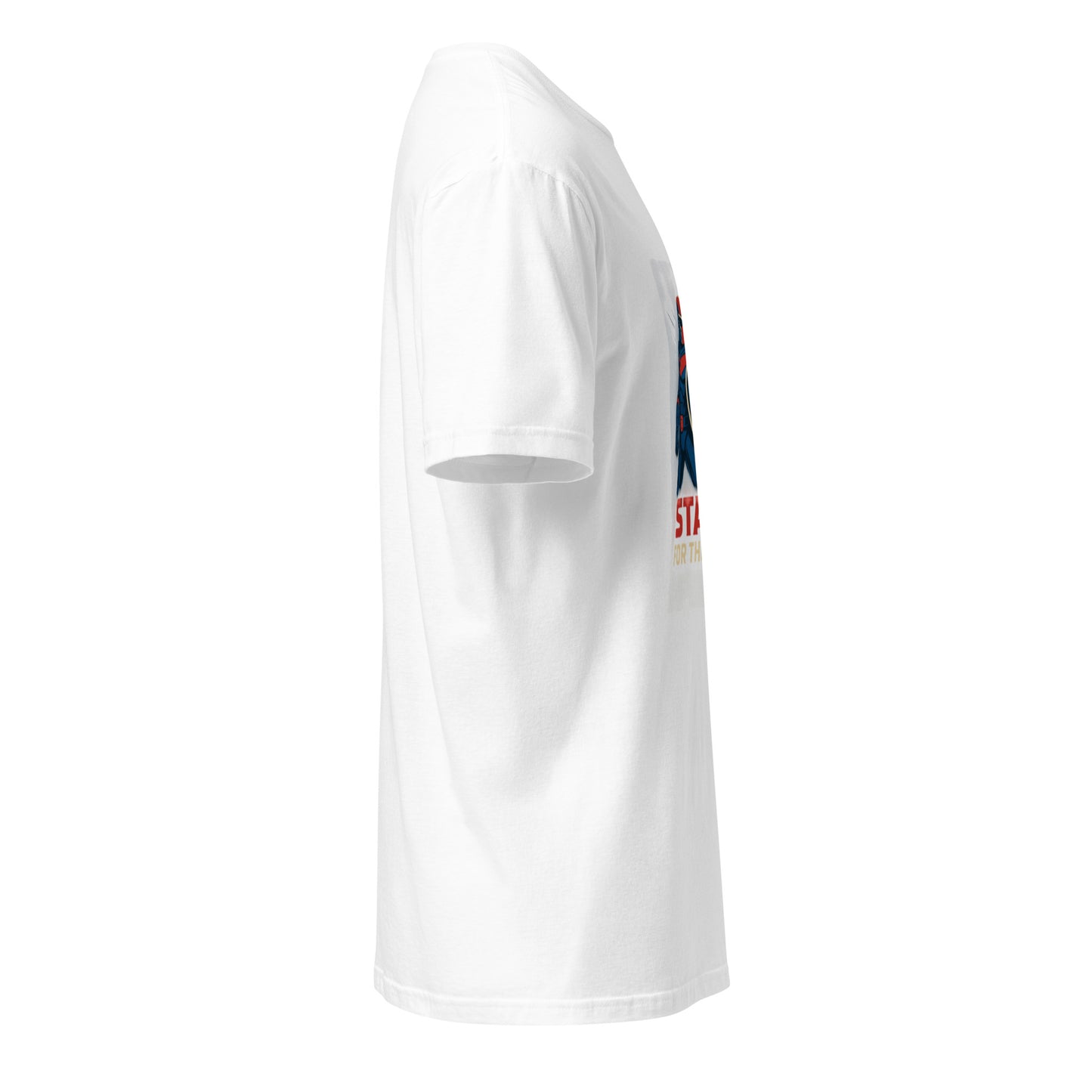 Galactic Sentinel Overwatch – “Stand for the Stars.” - Short-Sleeve Unisex T-Shirt - Graphic Tee - White - Right side