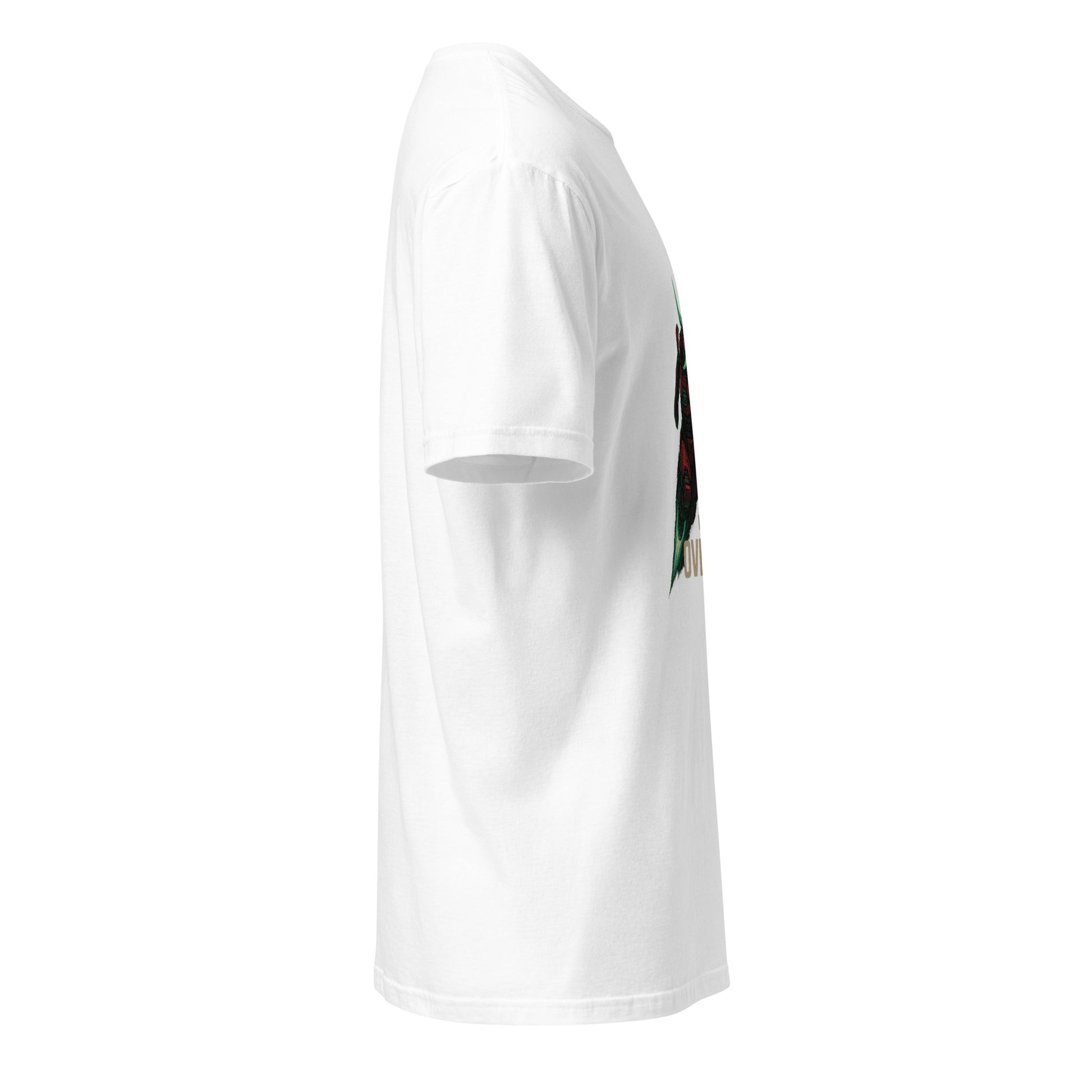 Cyber Oni Overdrive – “Unleash the Overdrive.” - Short-Sleeve Unisex T-Shirt - Graphic Tee - White - Right side