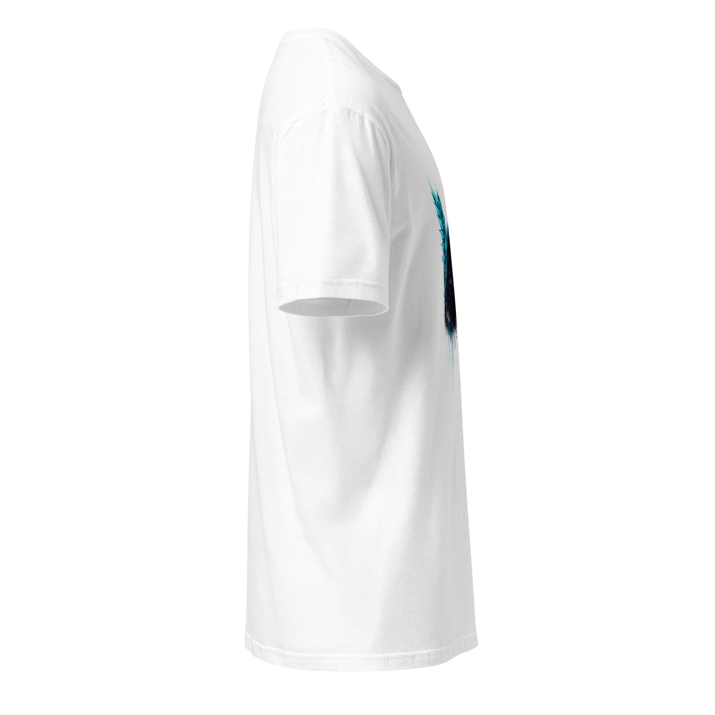 Neon Fallen Angel – Graffiti Glitch - Short-Sleeve Unisex T-Shirt - Graphic Tee - White - Right side