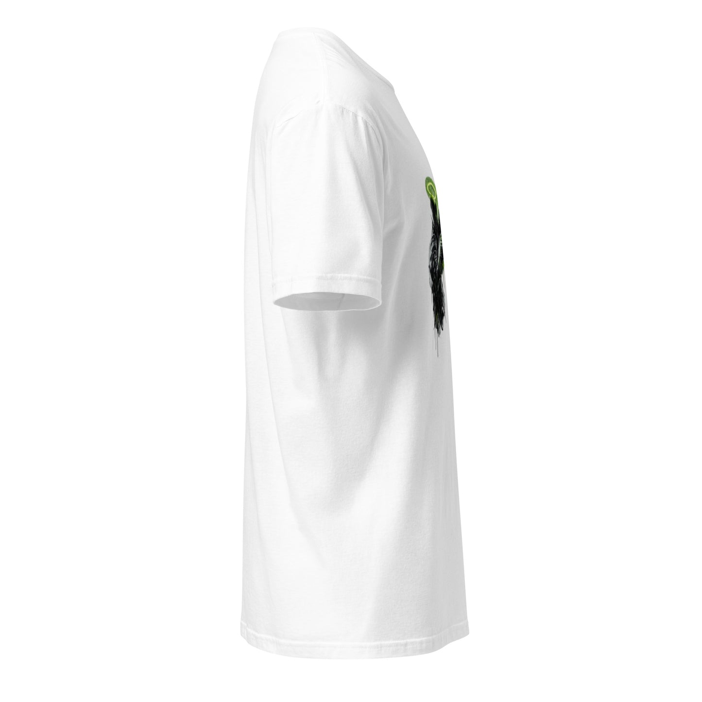 Halo Hackers – Cyber Streetwear - Short-Sleeve Unisex T-Shirt - Graphic Tee - White - Right side