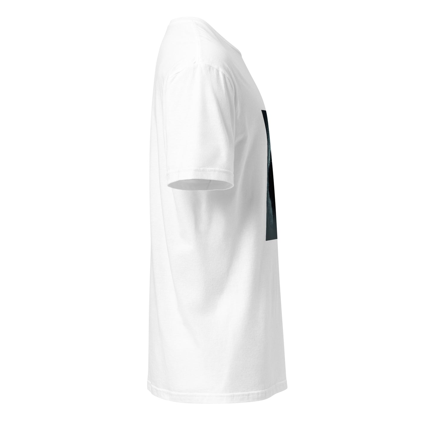 After The Noise – Minimal Cyber Noir - Short-Sleeve Unisex T-Shirt - Graphic Tee - White - Right side