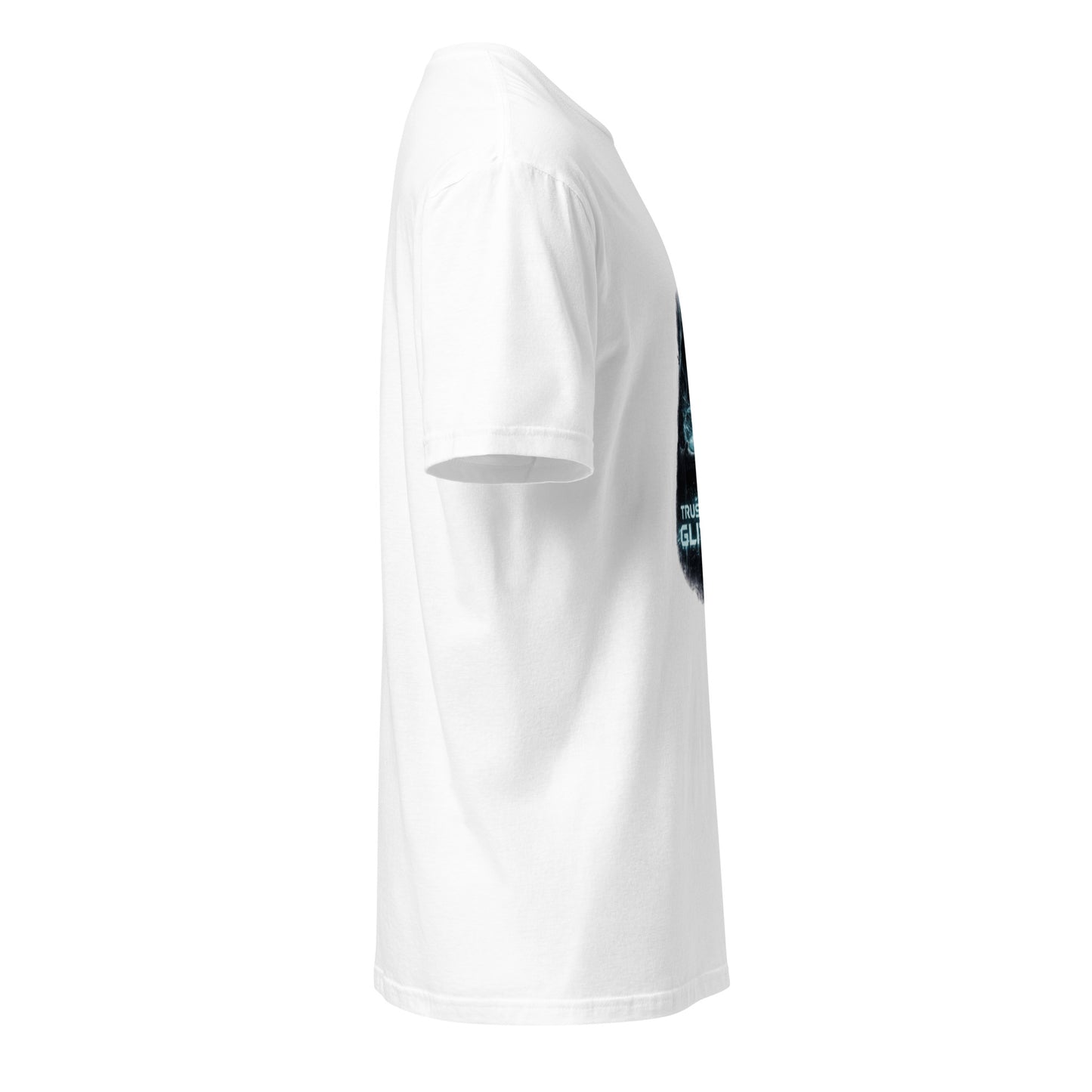 Trust The Glitch – Cyber Mystic - Short-Sleeve Unisex T-Shirt - Graphic Tee - White - Right side
