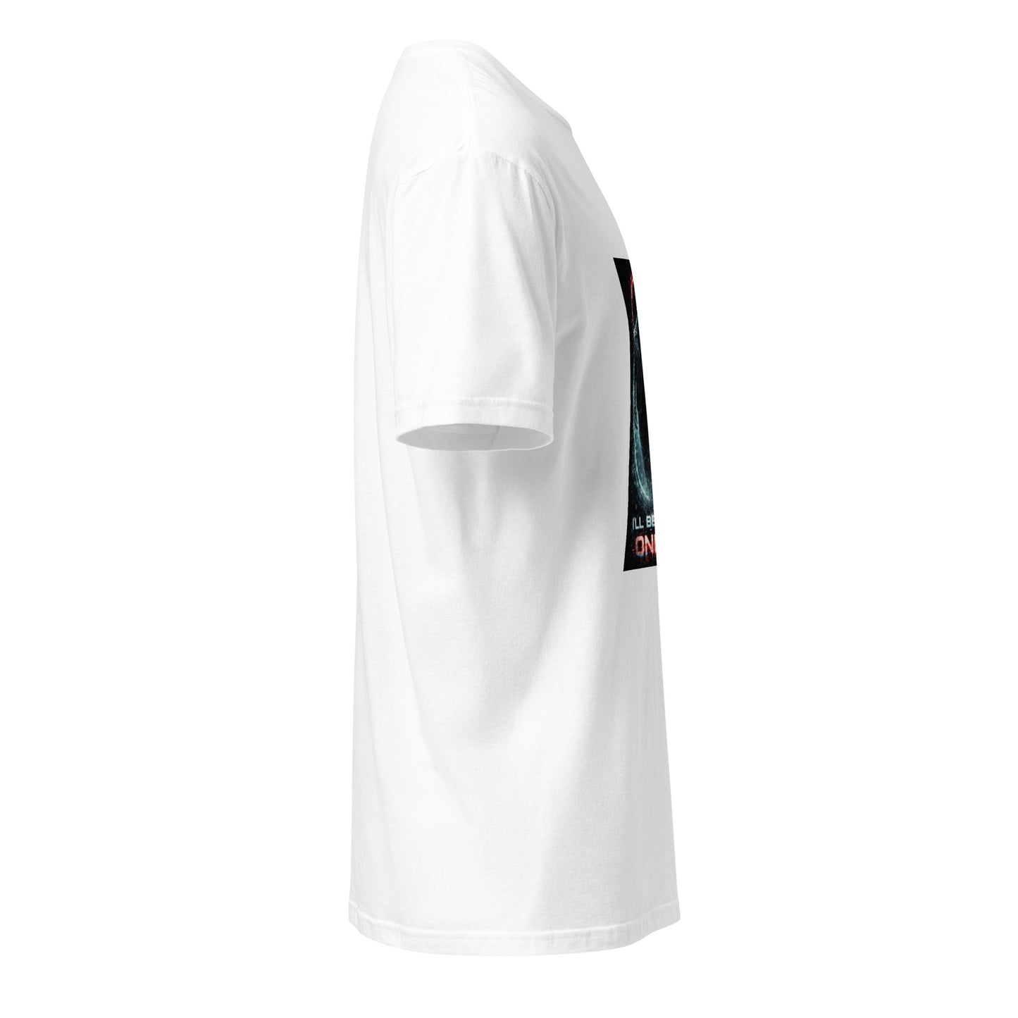 I’ll Be Back… Online – Retro Cyber Action - Short-Sleeve Unisex T-Shirt - Graphic Tee - White - Right side