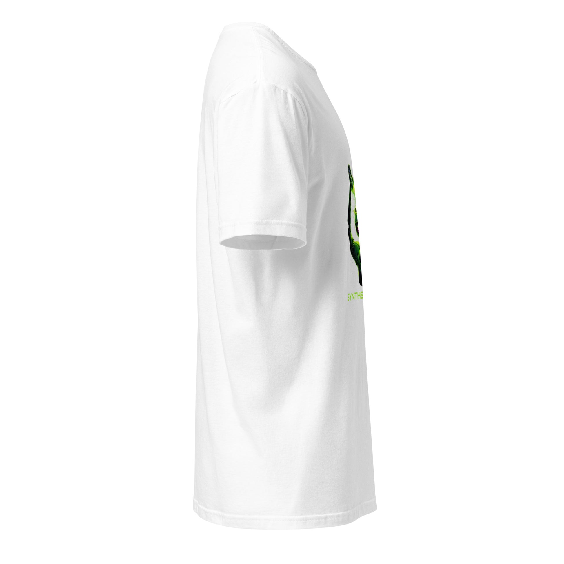 Energy Needed: Synths > Sleep – Cyber Rave - Short-Sleeve Unisex T-Shirt - Graphic Tee - White - Right side