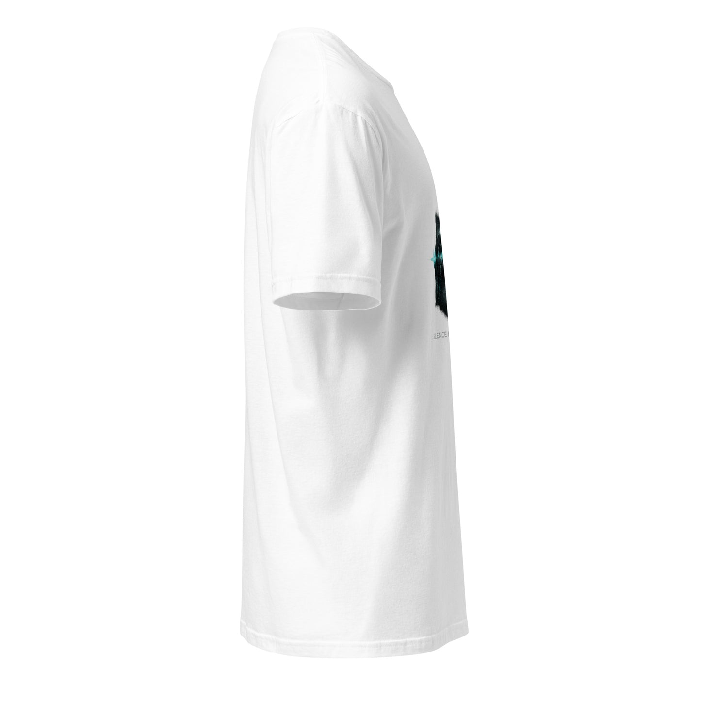Silence Is Offline – Dark Cyber - Short-Sleeve Unisex T-Shirt - Graphic Tee - White - Right side