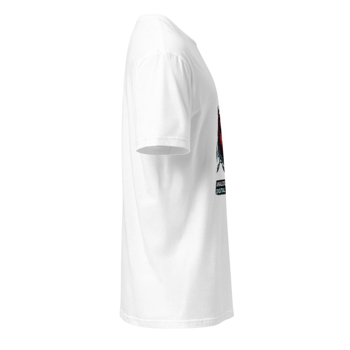 Analog Heart. Digital World. – Cyber Philosophy - Short-Sleeve Unisex T-Shirt - Graphic Tee - White - Right side