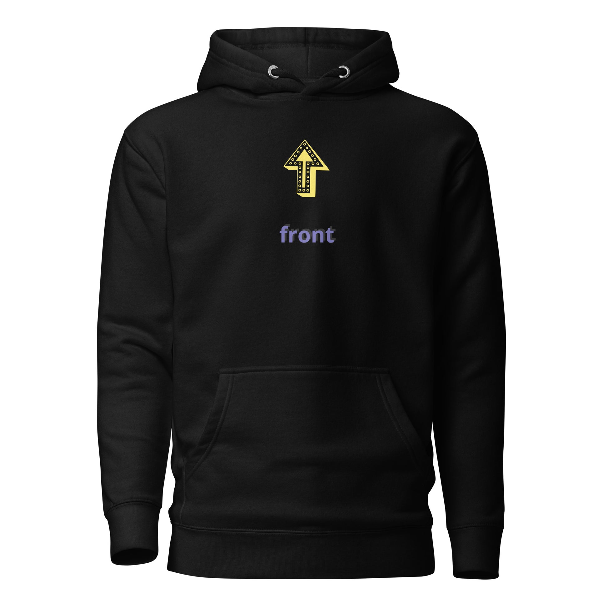 Up Front - Bold Humour - Unisex Hoodie - Black - Front