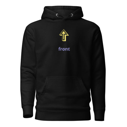Up Front - Bold Humour - Unisex Hoodie - Black - Front