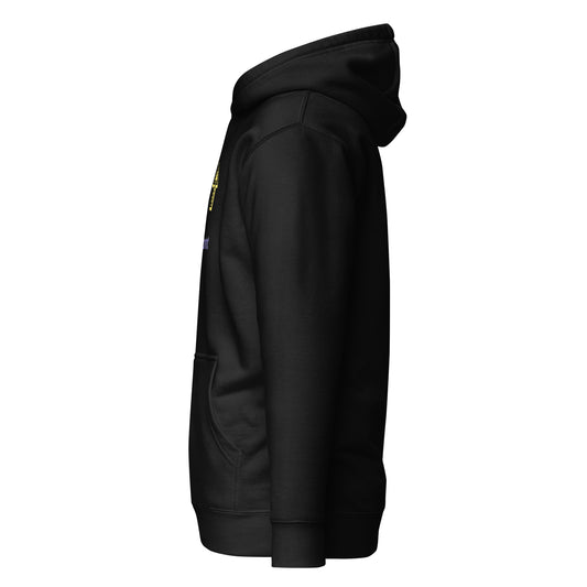 Up Front - Bold Humour - Unisex Hoodie - Black - Left side