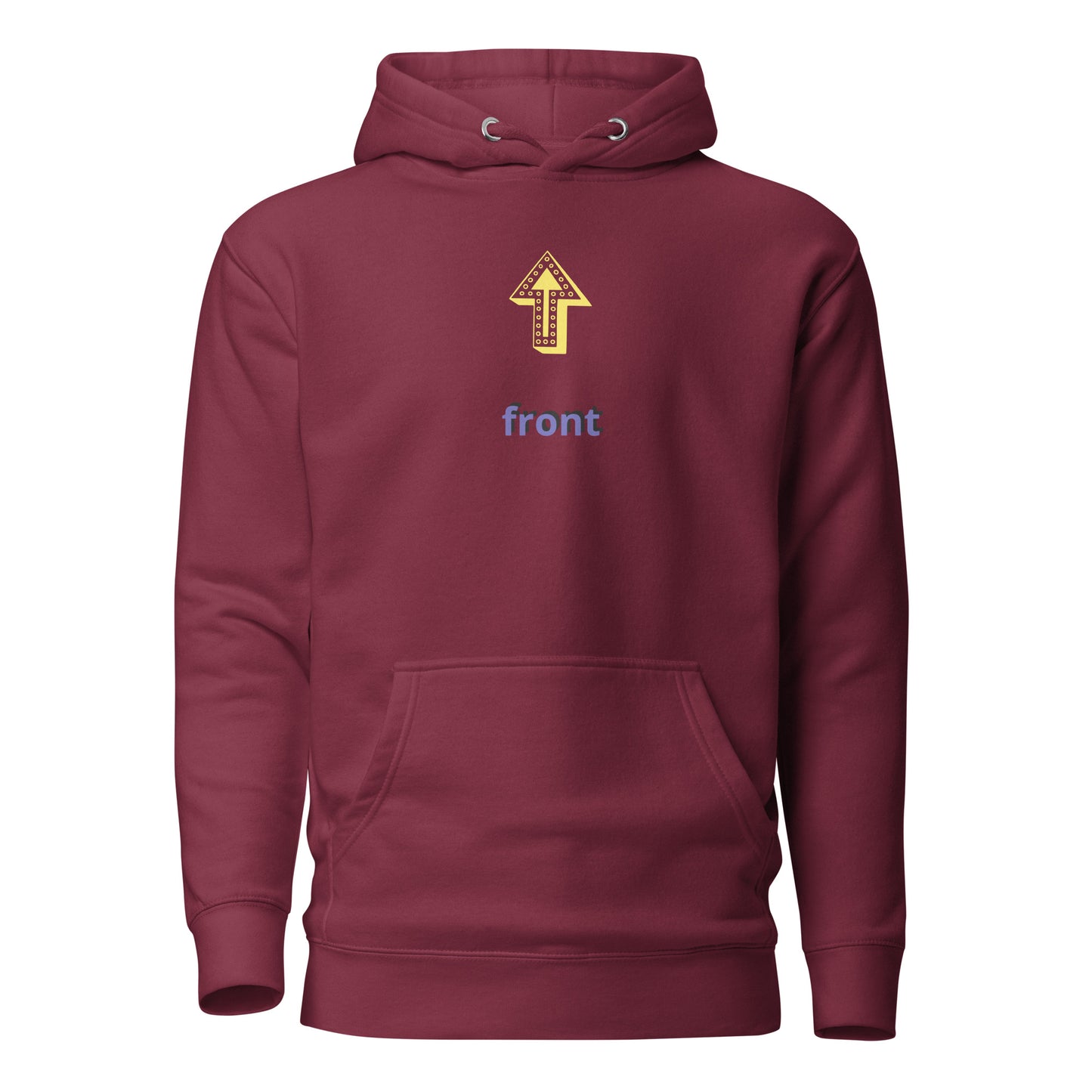 Up Front - Bold Humour - Unisex Hoodie - Maroon - Front