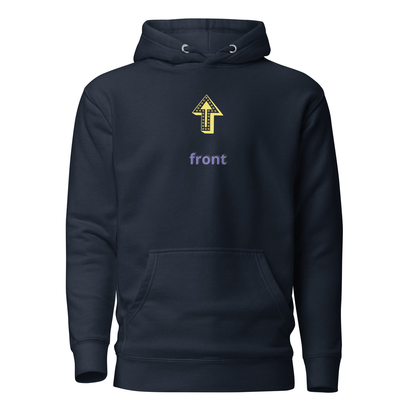 Up Front - Bold Humour - Unisex Hoodie - Navy - Front
