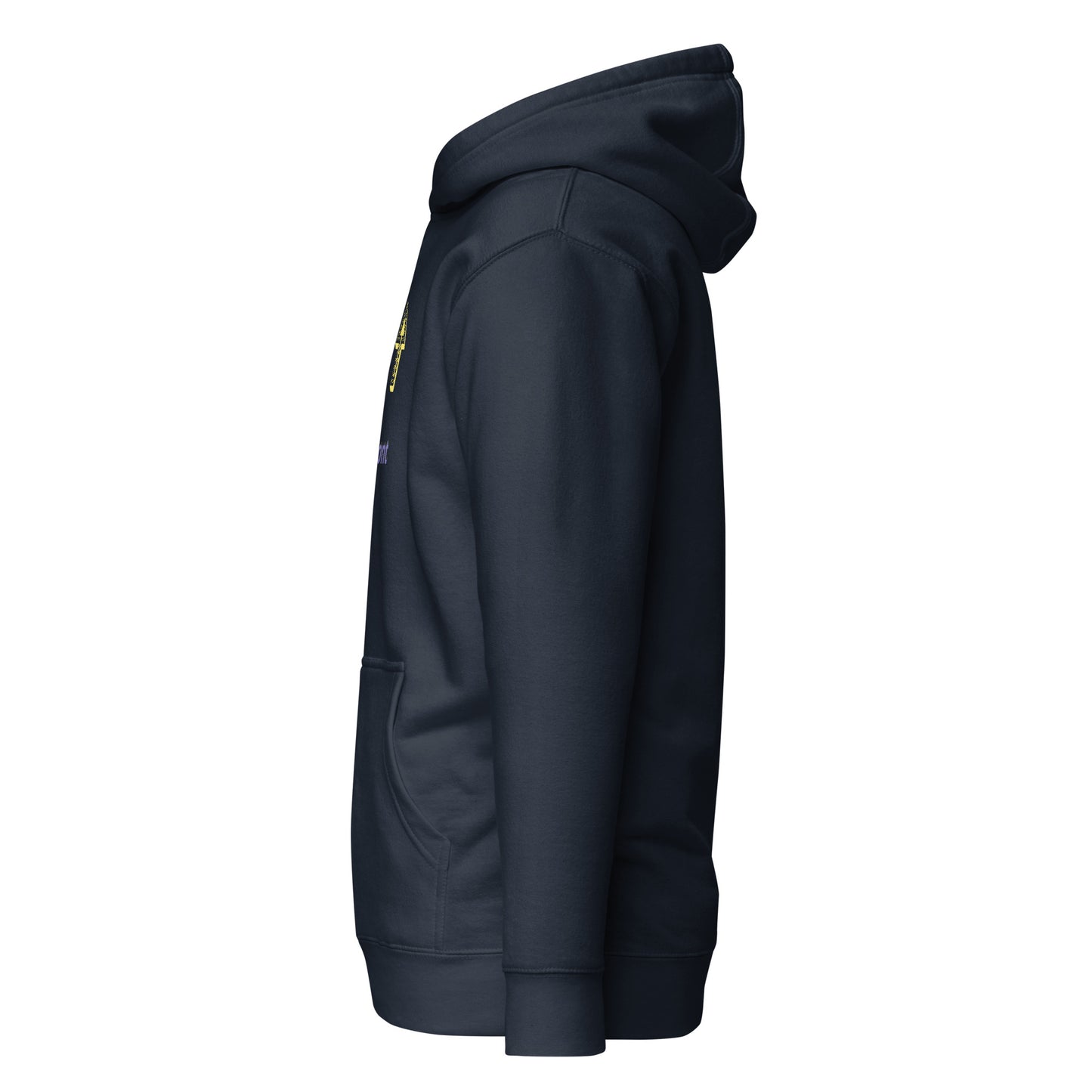 Up Front - Bold Humour - Unisex Hoodie - Navy - Left side