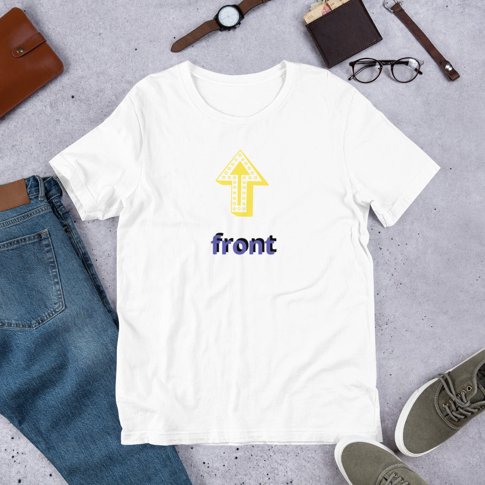 Up Front - Bold Humour - Short-Sleeve Unisex T-Shirt - Graphic Tee - White - Front